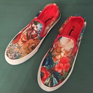 Floral Slip-On Sneakers