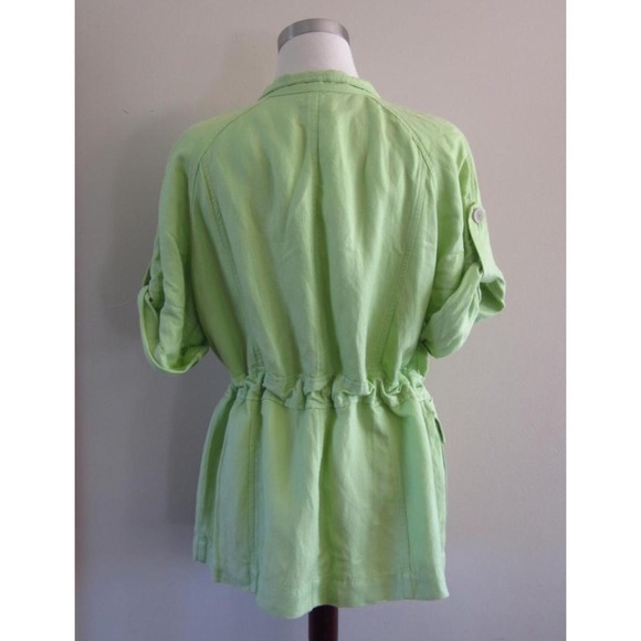 🌻 3/$35 J. Jill - Green Linen Jacket - Size XS - Picture 4 of 8