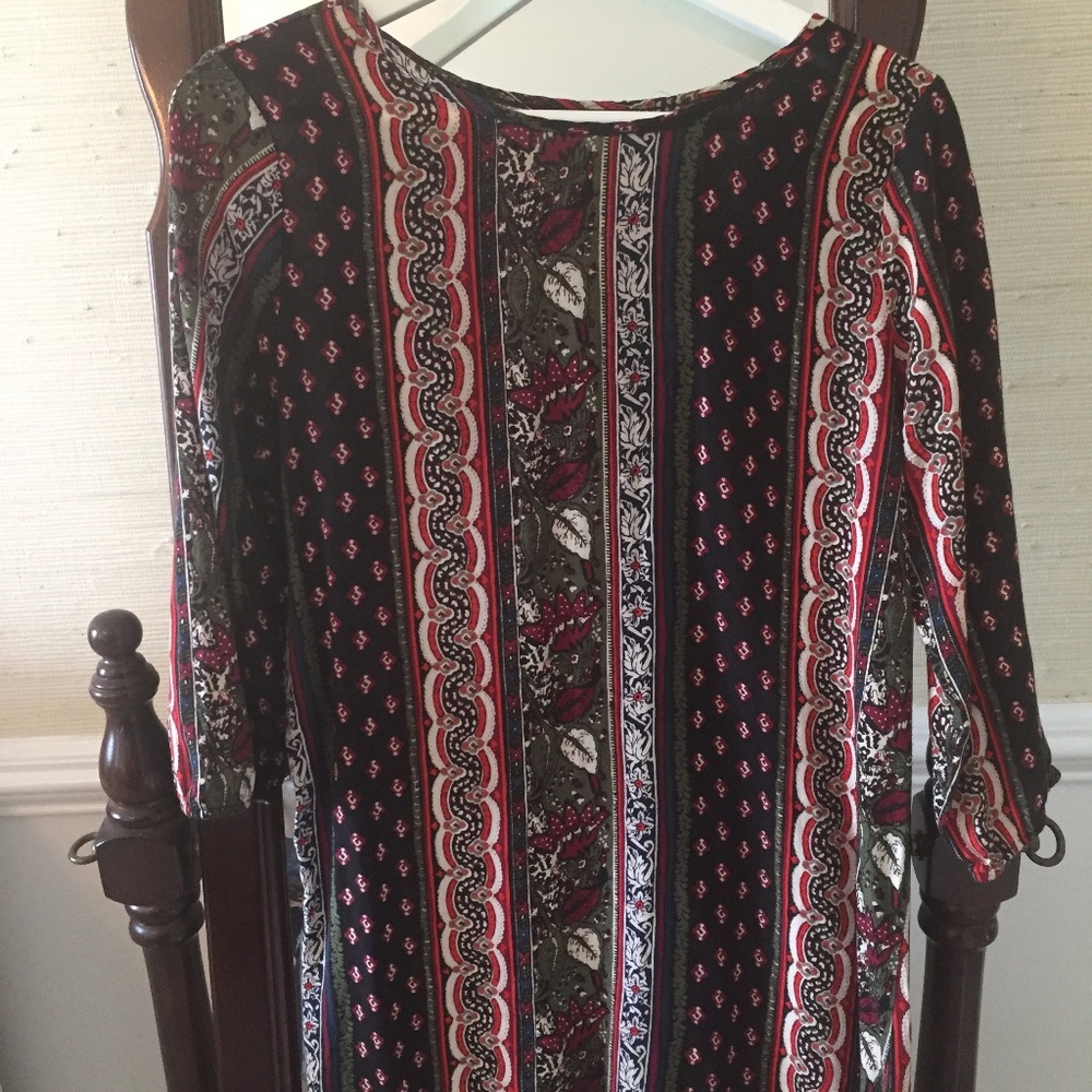Tribal Floral print Abercrombie shift dress sz M