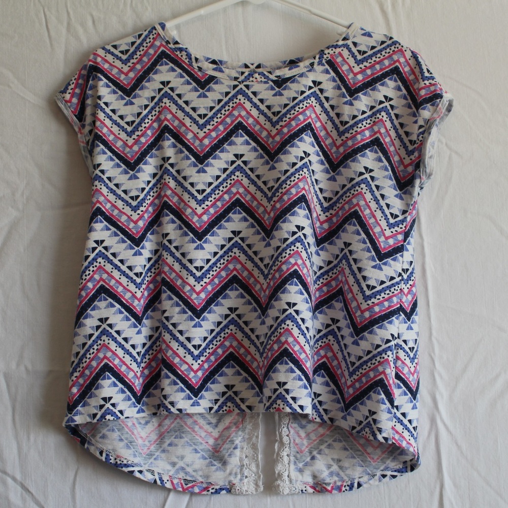 Tribal Blue and Pink Tee