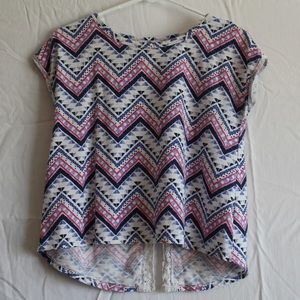 Tribal Blue and Pink Tee