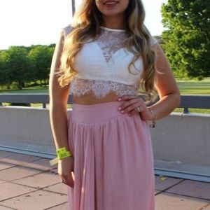 White lace crop top
