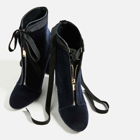 Zara Hight Velvet Ankle Boots - Picture 2 of 7