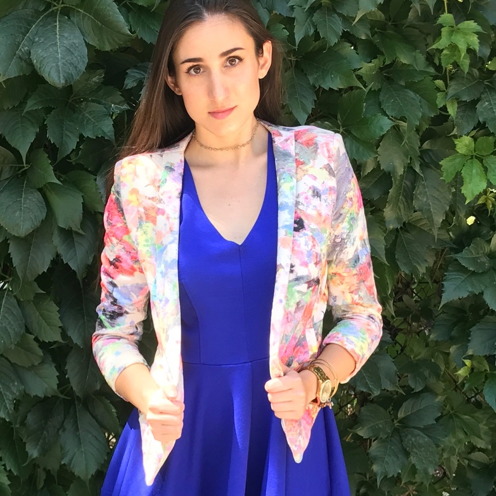 Zara floral blazer