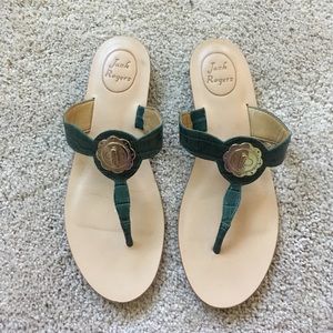 Jack Rogers emerald green sandals.