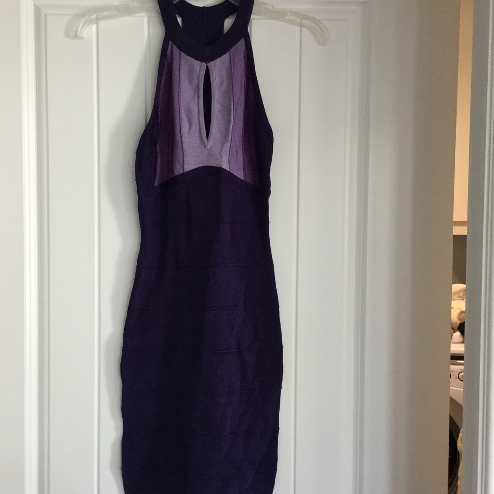 Bebe purple bodycon dress