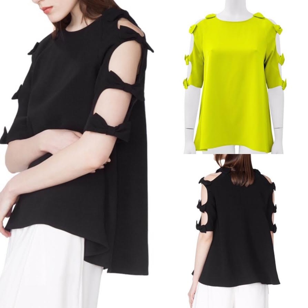 Neon Bow Sleeve Top