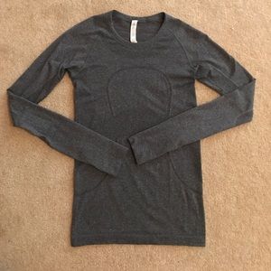 Grey Lululemon Long-sleeved Running Top
