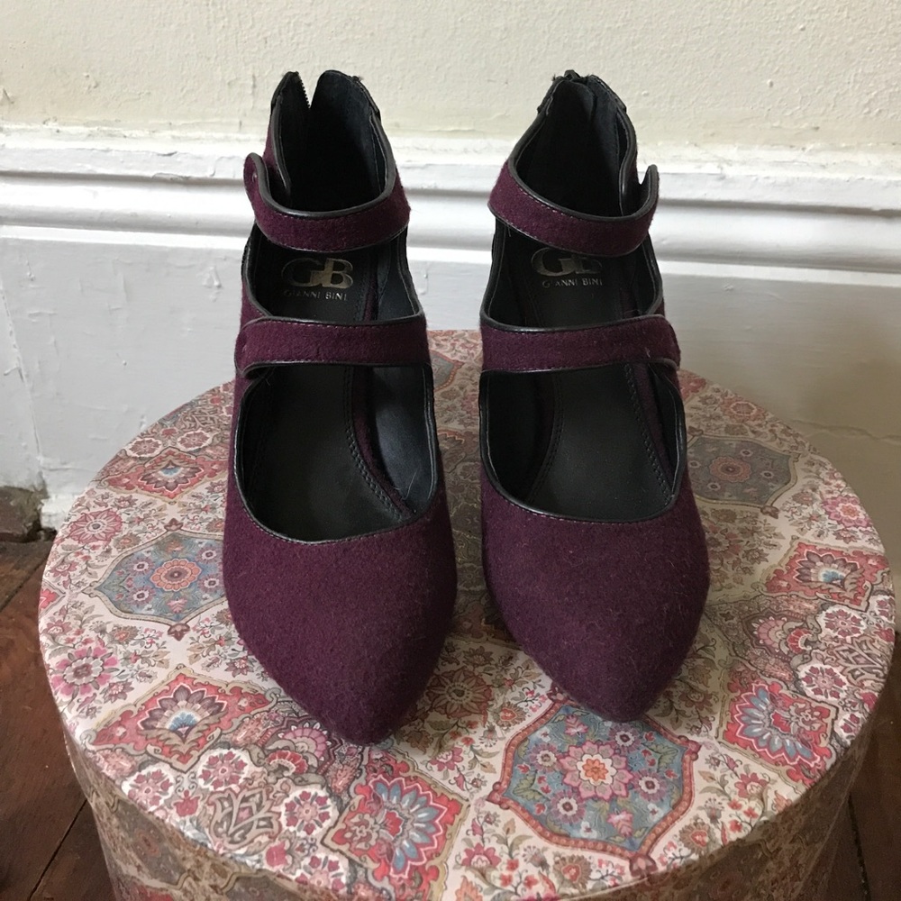 Wool and leather Gianni Bini heels - Picture 2 of 5