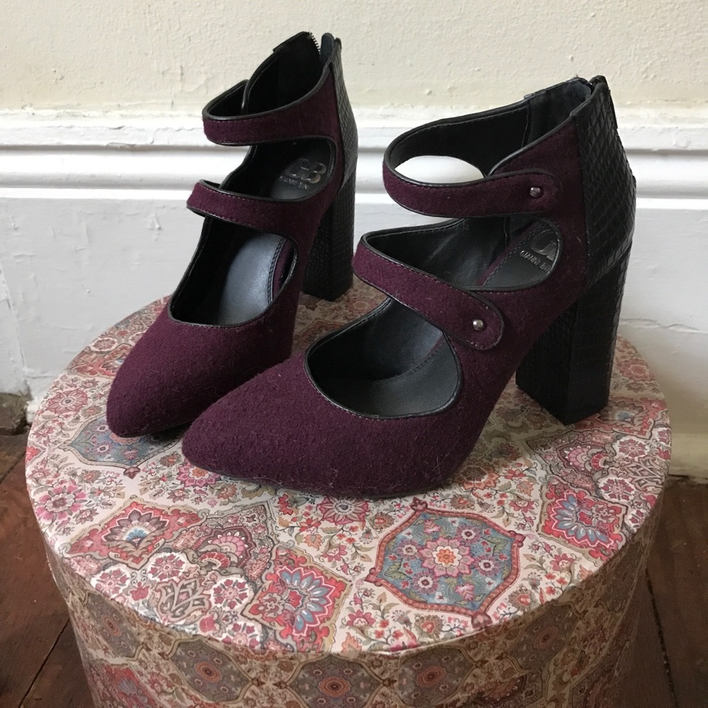 Wool and leather Gianni Bini heels - Picture 3 of 5