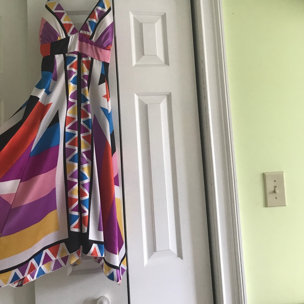 Silky multicolor cocktail dress - Picture 2 of 2
