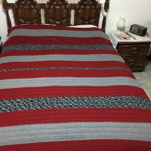 Hand crocheted queen size blanket