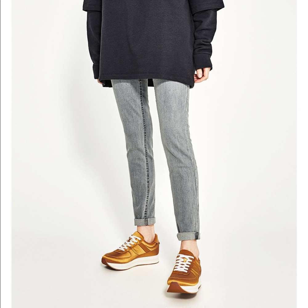 Zara gold color sneakers