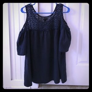 EUC. Navy blue off the shoulder top.