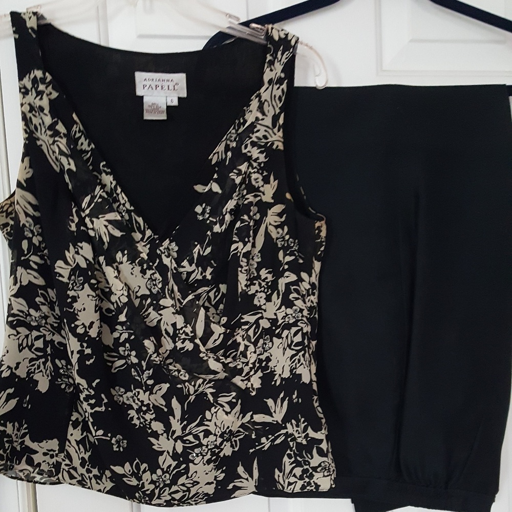 Adrianna Papell Silk Pantsuit