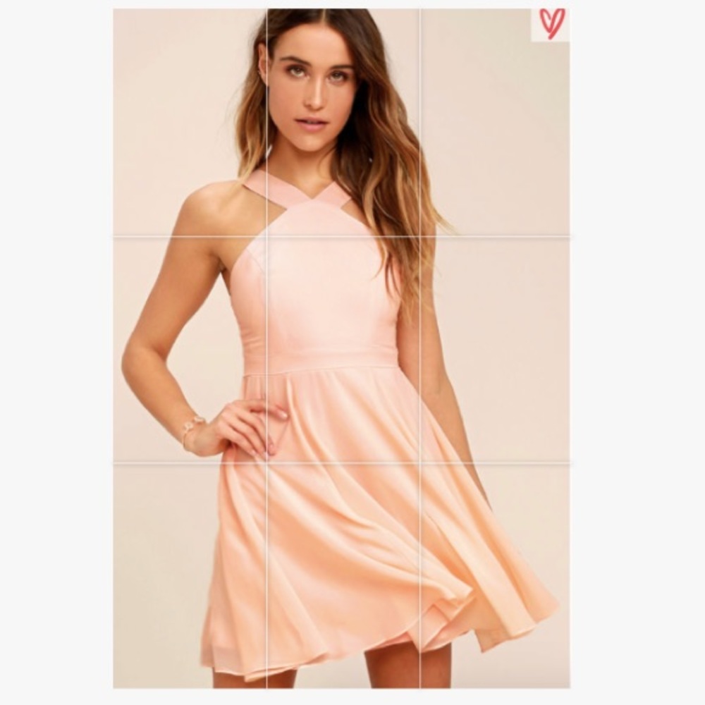 Lulu's Forevermore Peach Skater Dress