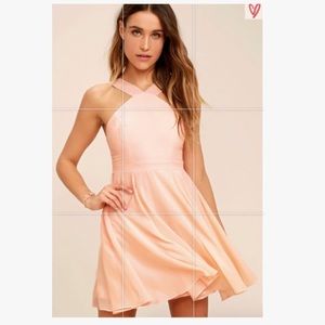 Lulu's Forevermore Peach Skater Dress