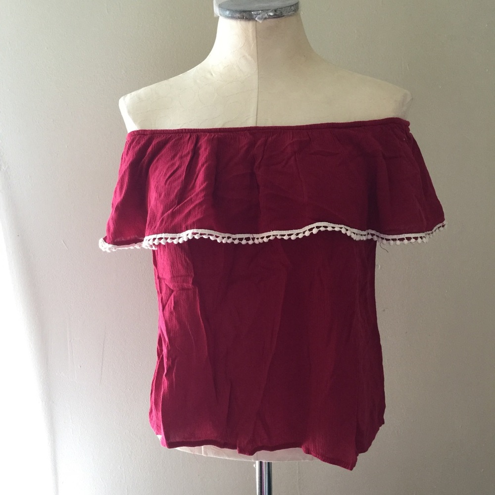 Red off the shoulder top