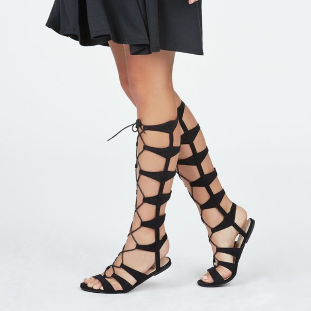 JustFab black gladiator sandals