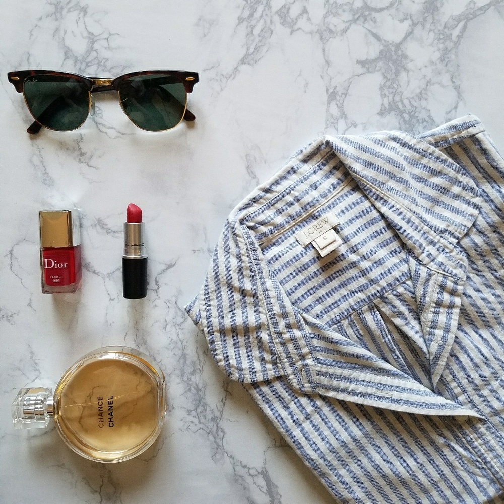 J Crew Pop-Over Top
