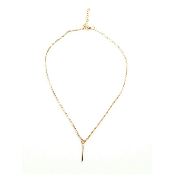 Gold Tone Bar Necklace - Picture 3 of 4