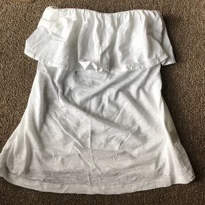 White Lilly Pulitzer ruffle strapless top