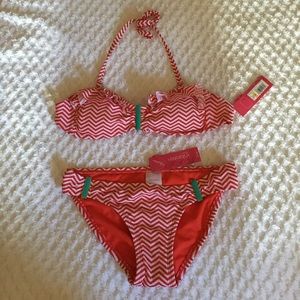 👙Coral bathing suit top and bottom