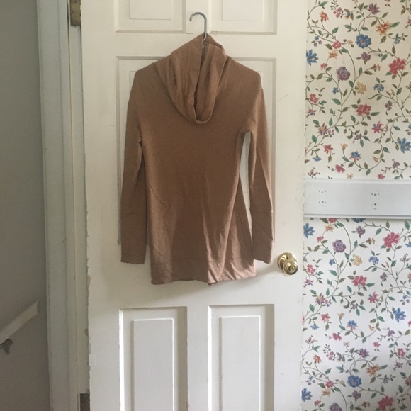Tan Cowl-Neck Cotton Bodycon Dress (XS) - Picture 1 of 3
