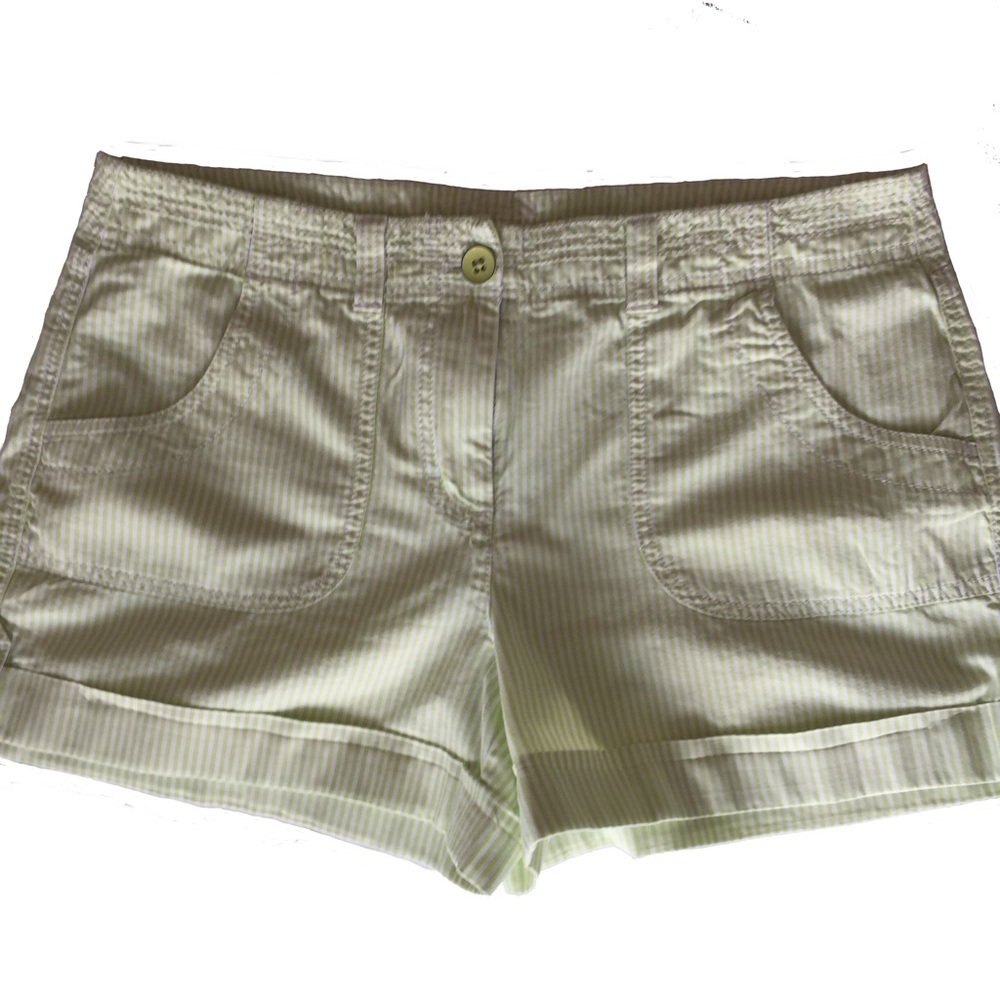 Green and White LOFT Shorts