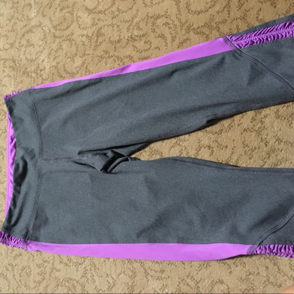 Gray/Purple Capri Athletic Shorts