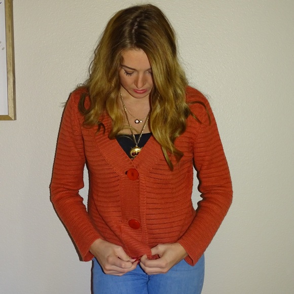 Cozy Burnt Orange Cardigan - Picture 8 of 8