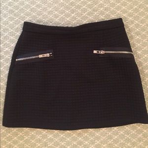 Quilted Black Skirt with Zippers