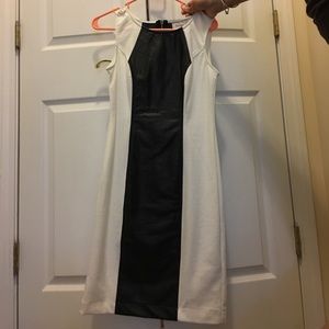 White Dress w/ Black stripe- Interview dress