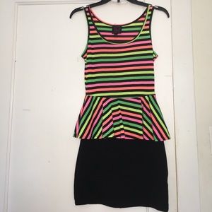 Peplum striped dress