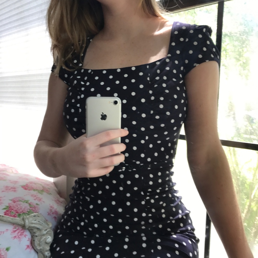 STUNNING Polkadot Bombshell Dress with Belt