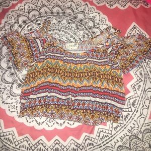 off the shoulder aztec top