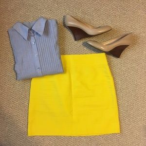 Yellow Mini Pencil Skirt