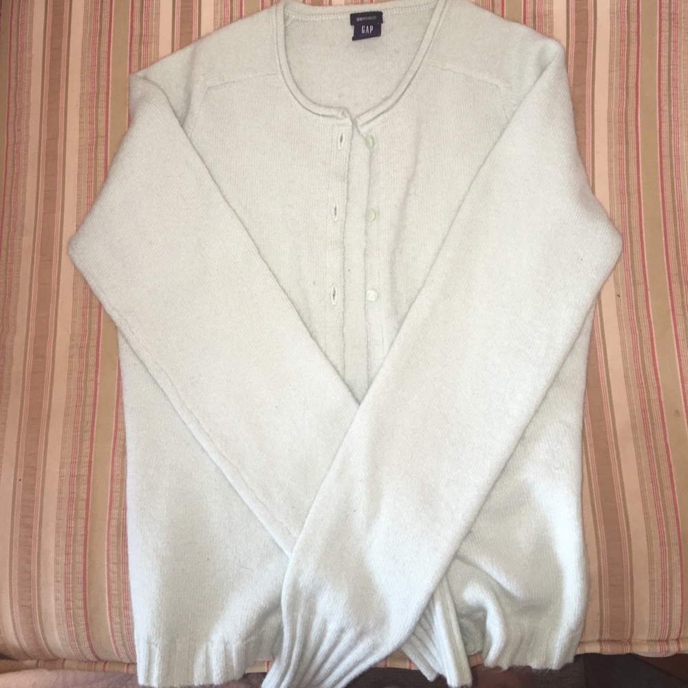 Mint green soft button up sweater