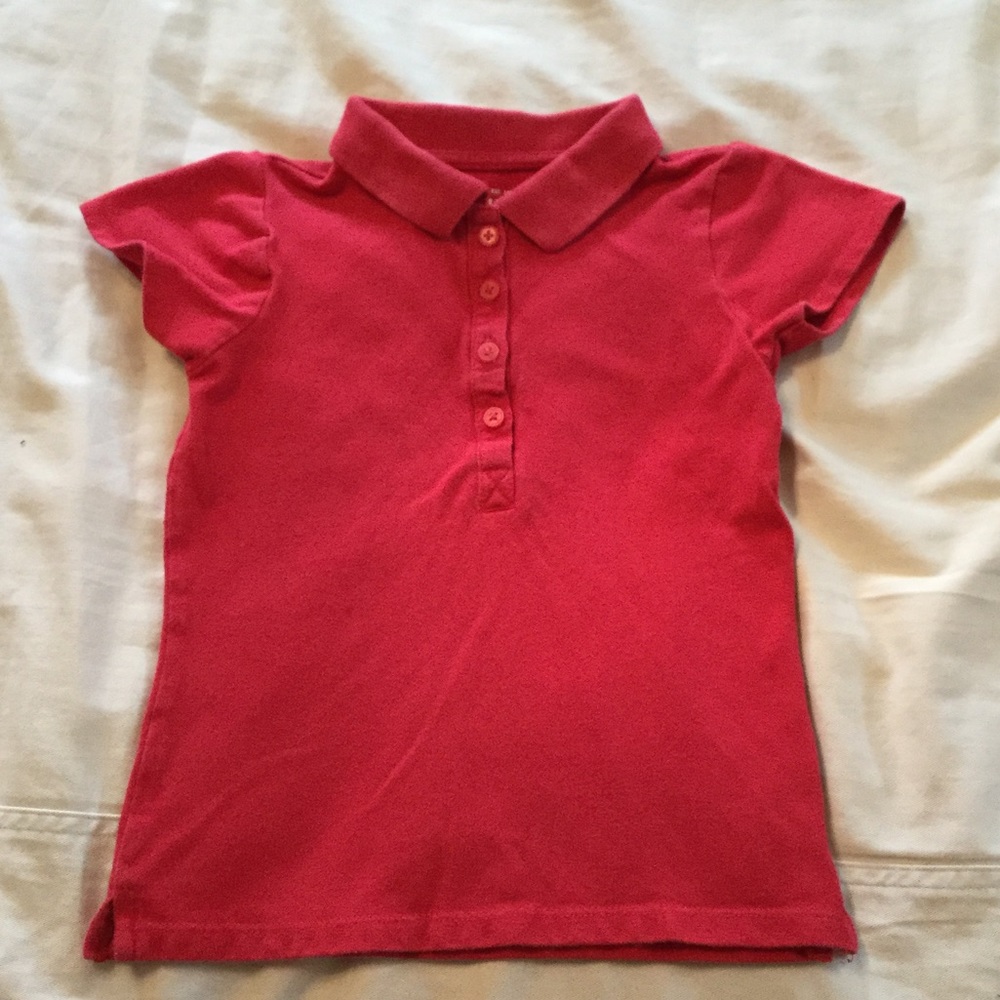 Girl's school uniform short sleeve polo.