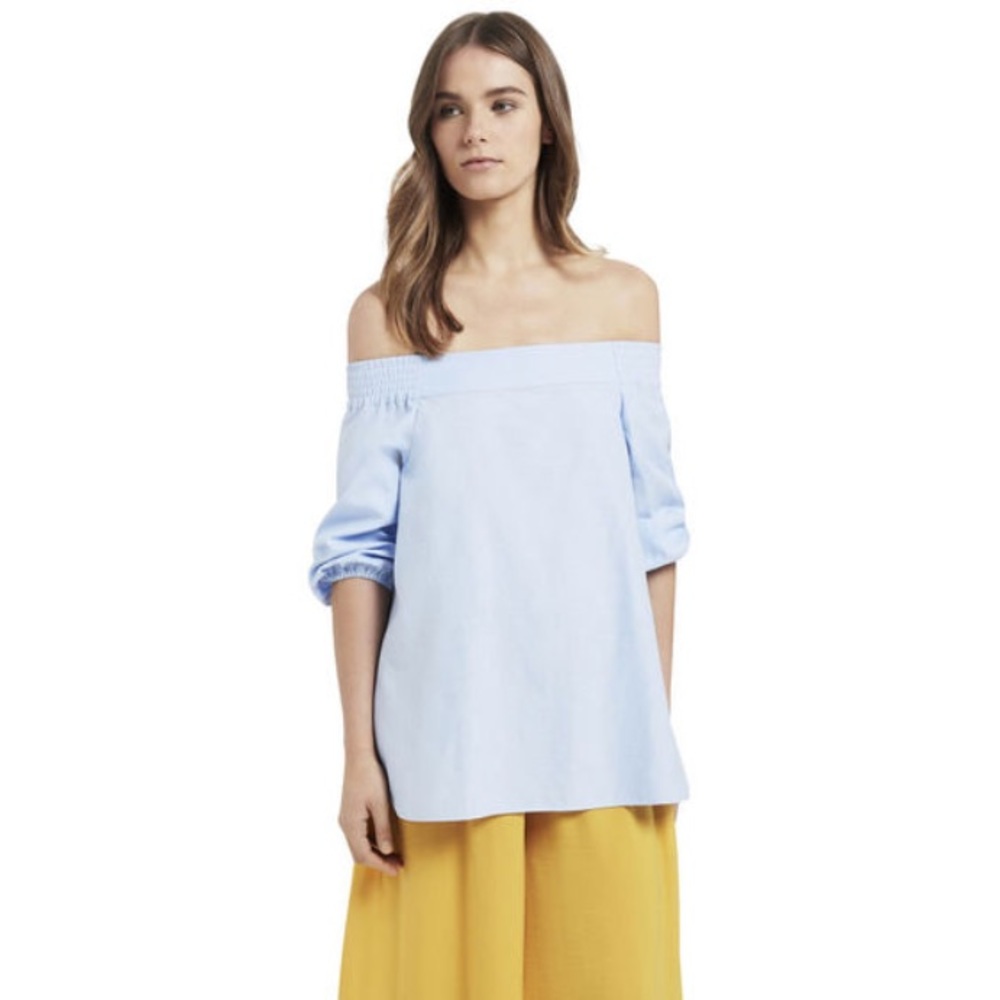 Off The Shoulder Chambray Top