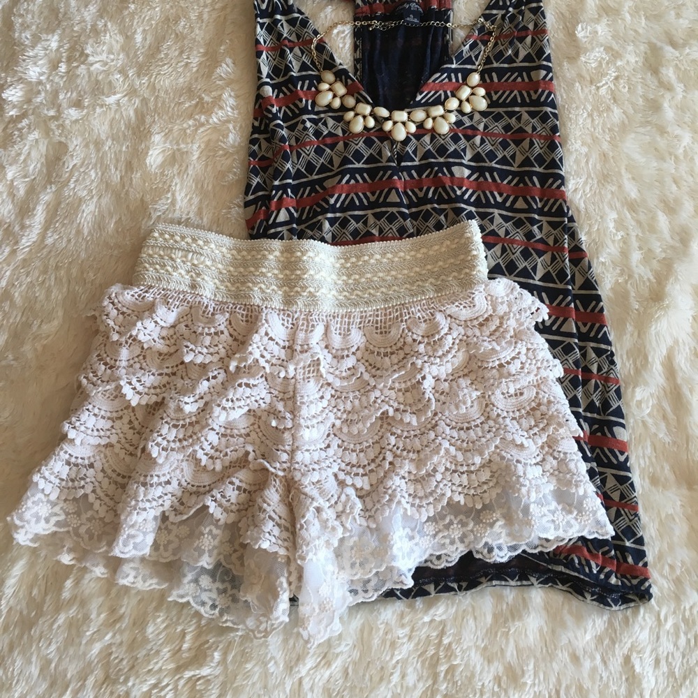 Lace Ruffle Shorts