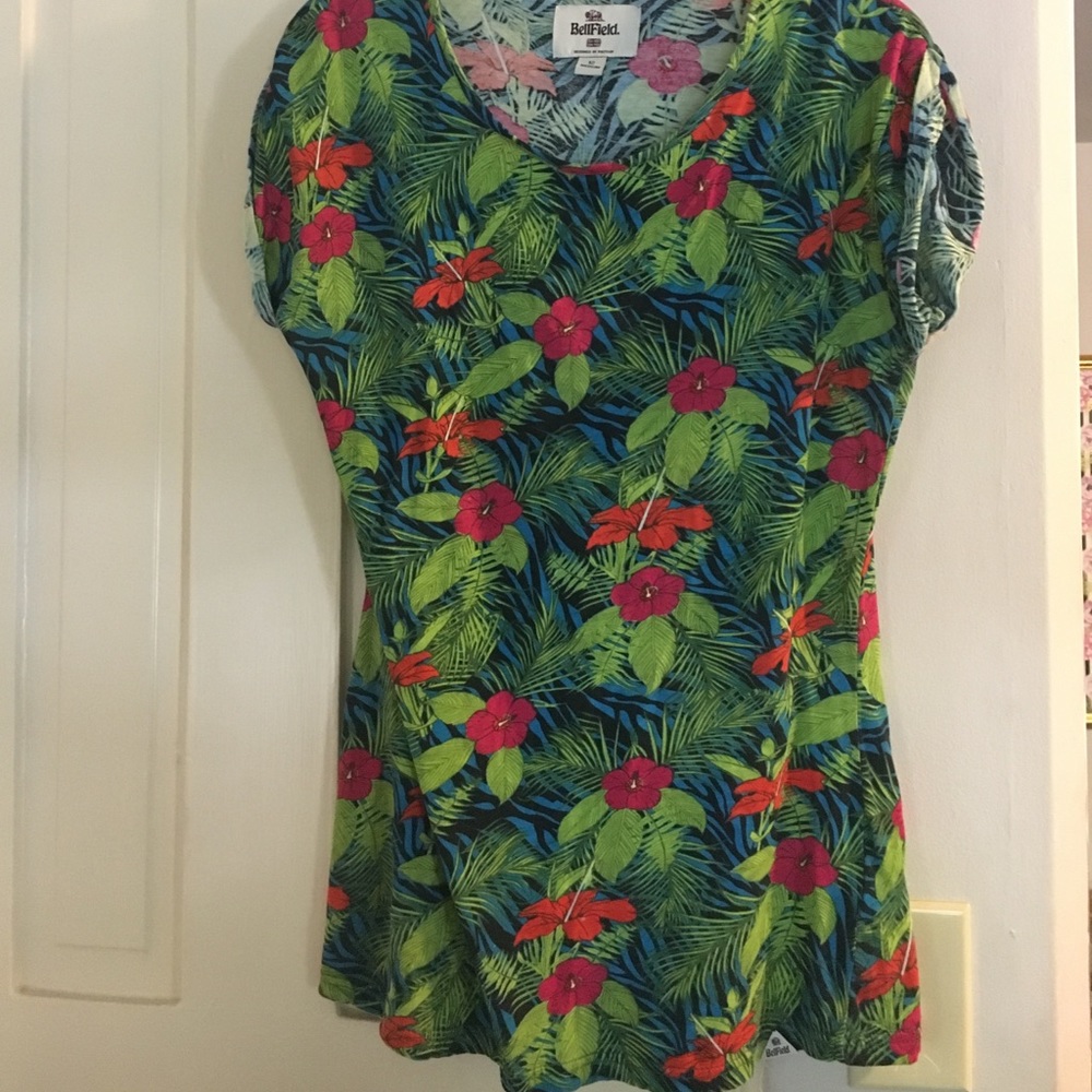 Tropical print tunic