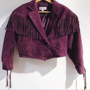 🌵Vintage One of a kind fringe Suede jacket🌵