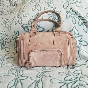 Vintage Longchamp pink suede leather tote