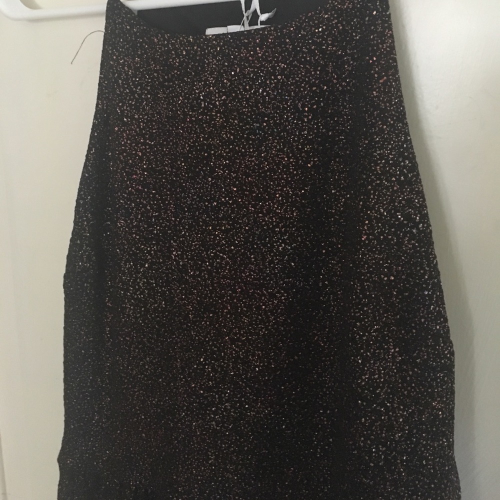 Mocha A-Line Dress with Sparkle Detail (L)