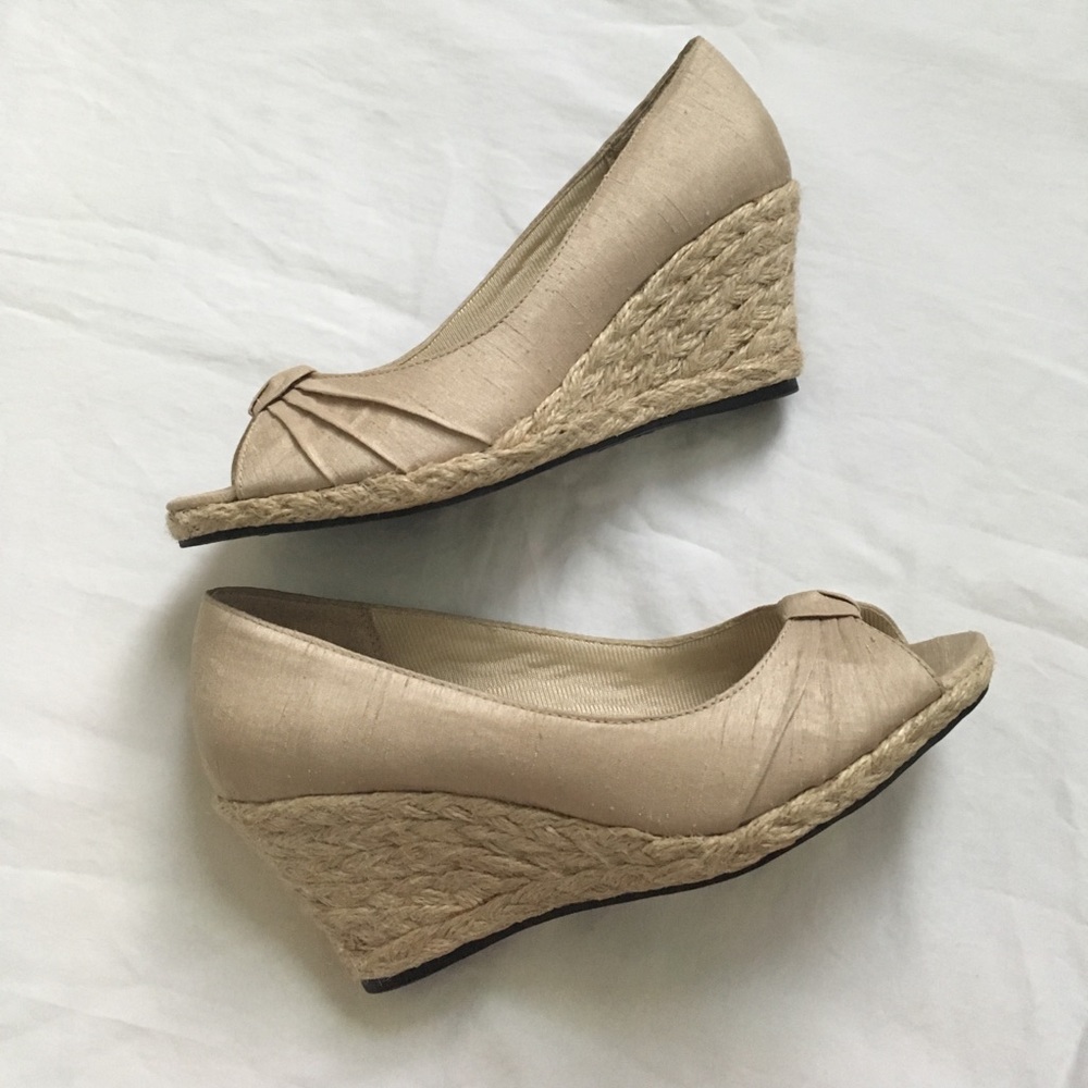 Champagne silk espadrilles