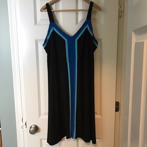 Sexy Lane Bryant Black & Blue Trim Dress