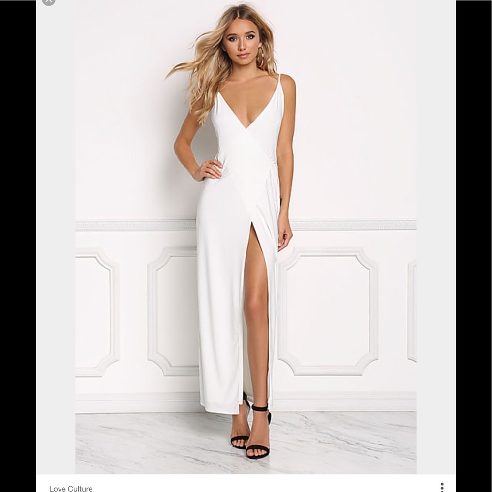 Love culture yellow wrap dress with front slit!