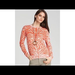 🔴 Michael Kors Orange Zebra Top