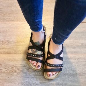 Ecco studded multi-strap sandal